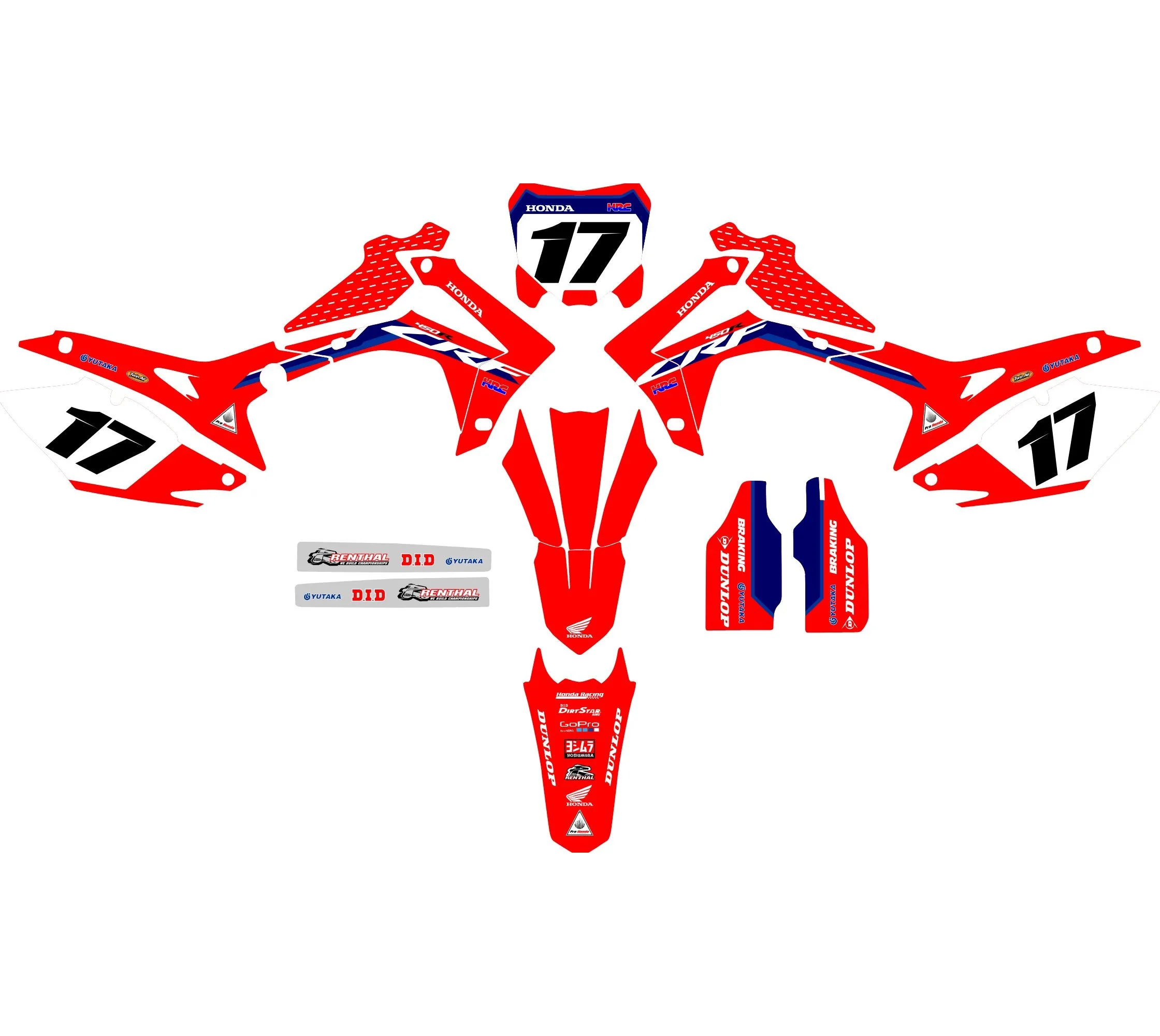 Kit déco Honda 450 CRF 2013 2016 Origine Boutique Kit Déco Moto