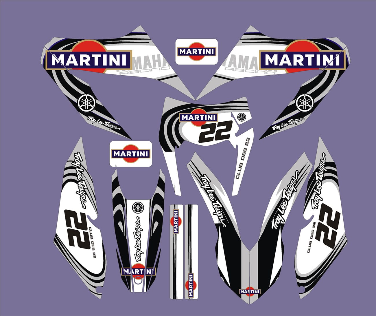 Kit Deco Moto Yamaha 125 Wr Wrx Wrr Martini Racing