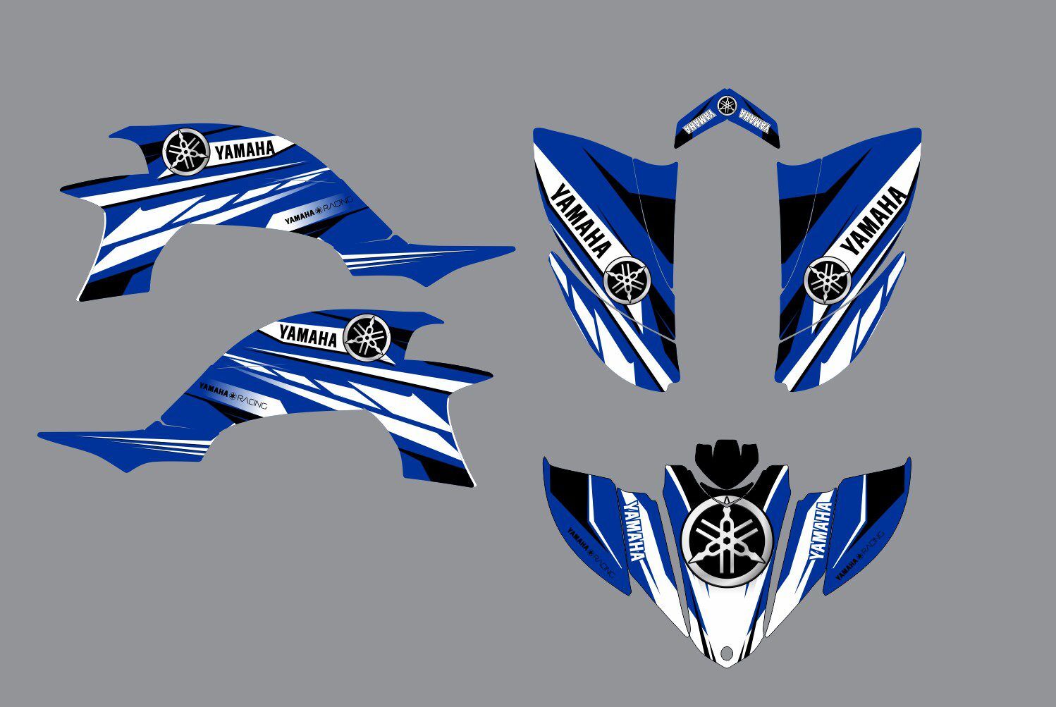 kit déco yamaha yfm 450 yfz racing bleu