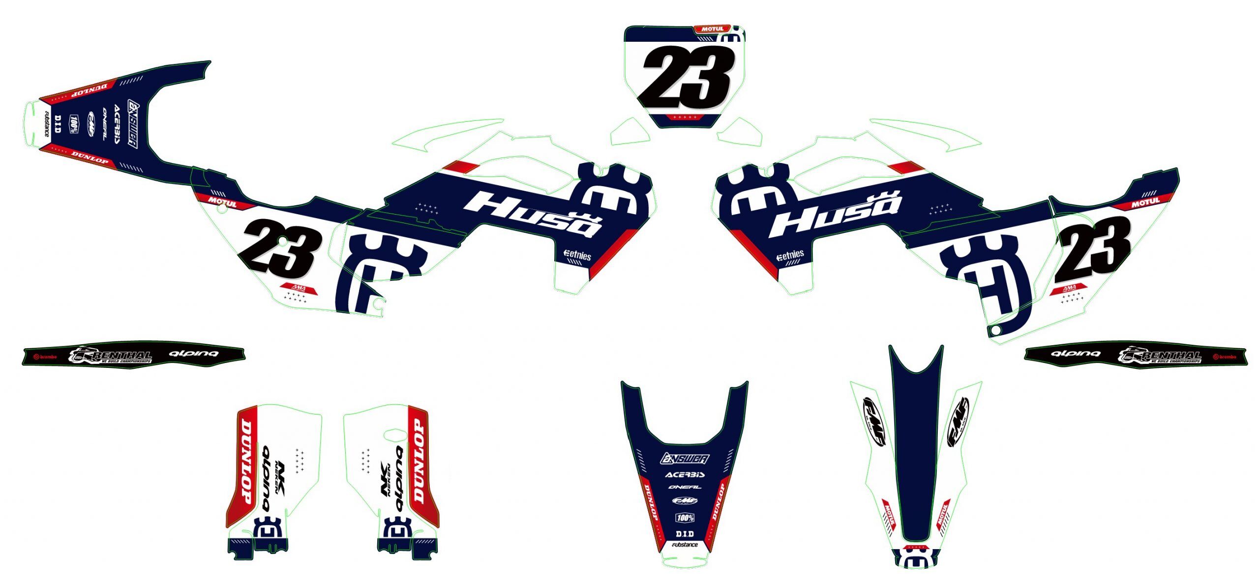 kit déco husqvarna 250 / 450 fc (2023 2024) husq bleu