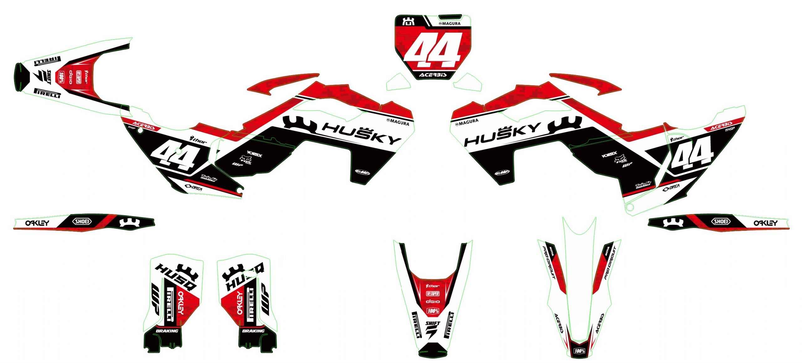 kit déco husqvarna 250 / 450 fc (2023 2024) ligne rouge #2