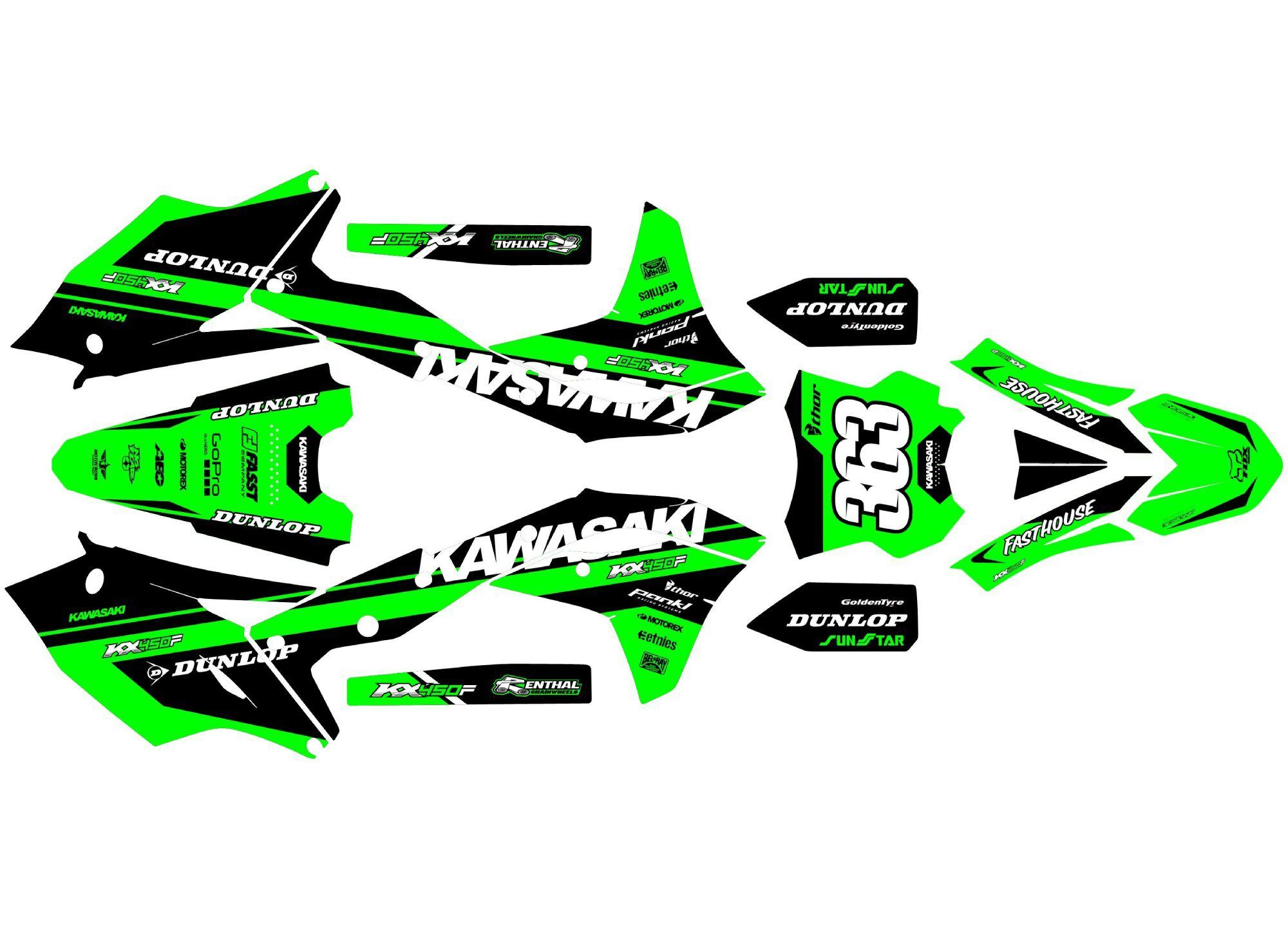 kit déco kawasaki 250 kxf (2017 2020) factory