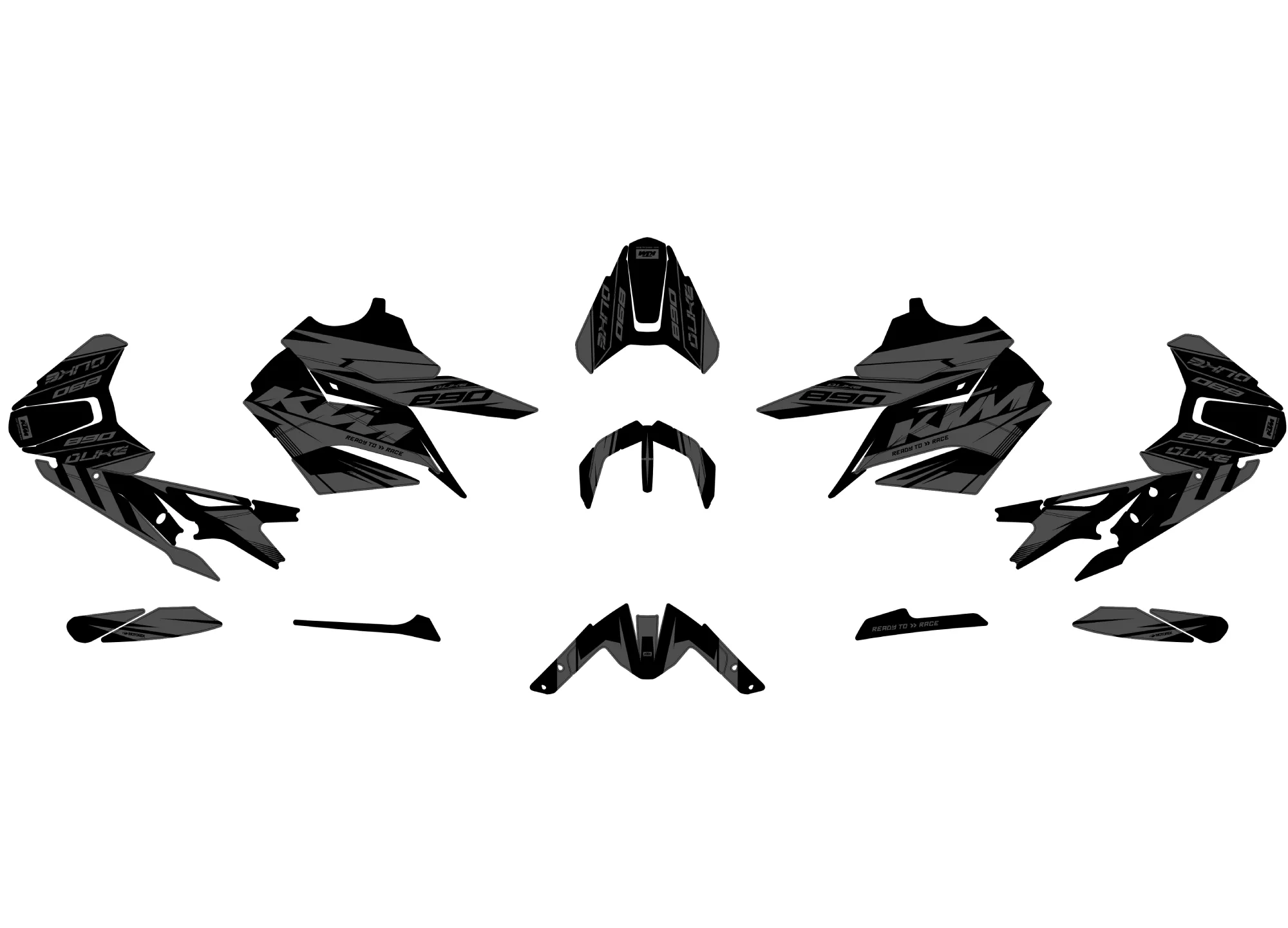 kit déco ktm 790 / 890 duke factory gris #2