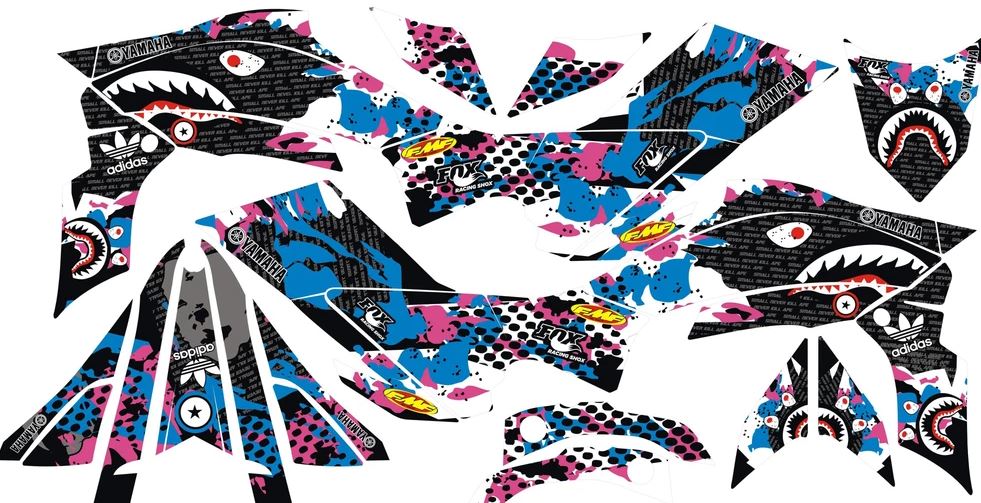 Kit Deco Raptor 450 Shark Blue