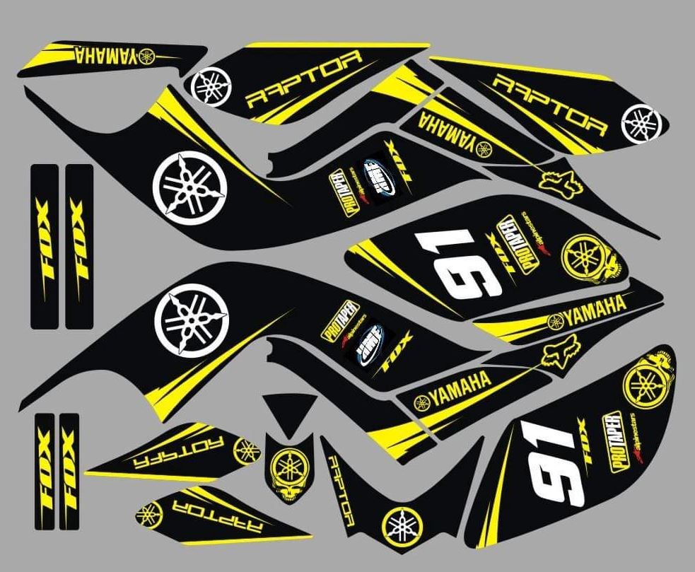 Kit Deco Raptor 700 Black Yellow