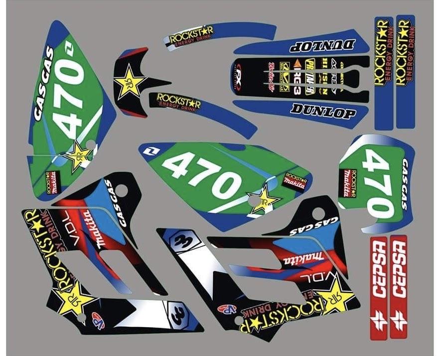 Kit DÉco Gas Gas Ec 2002 2006 Rockstar Bleu