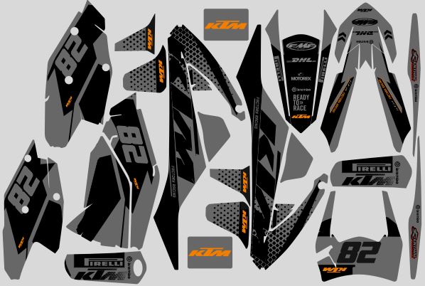 kit deco ktm exc 2017 2019 factory gris