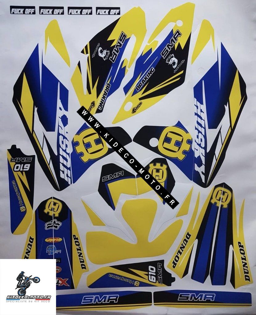 Kit DÉco Husqvarna 610 Sm 2009 : 630 Smr Blue Yellow