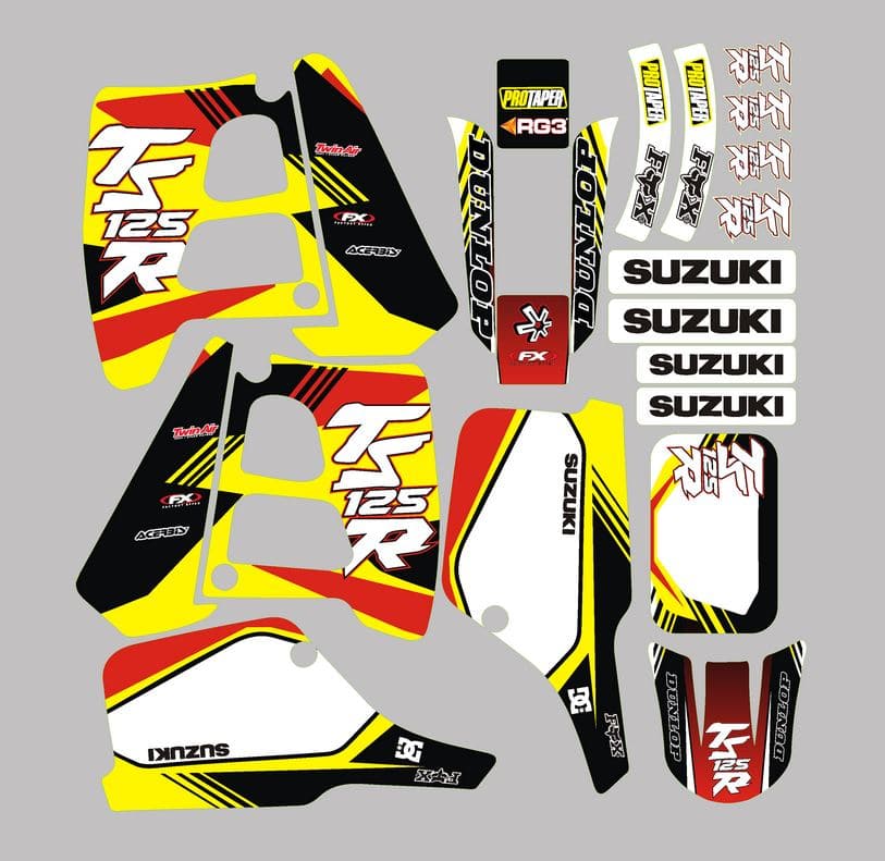 Kit Deco Suzuki 125 Tsr Yellow White