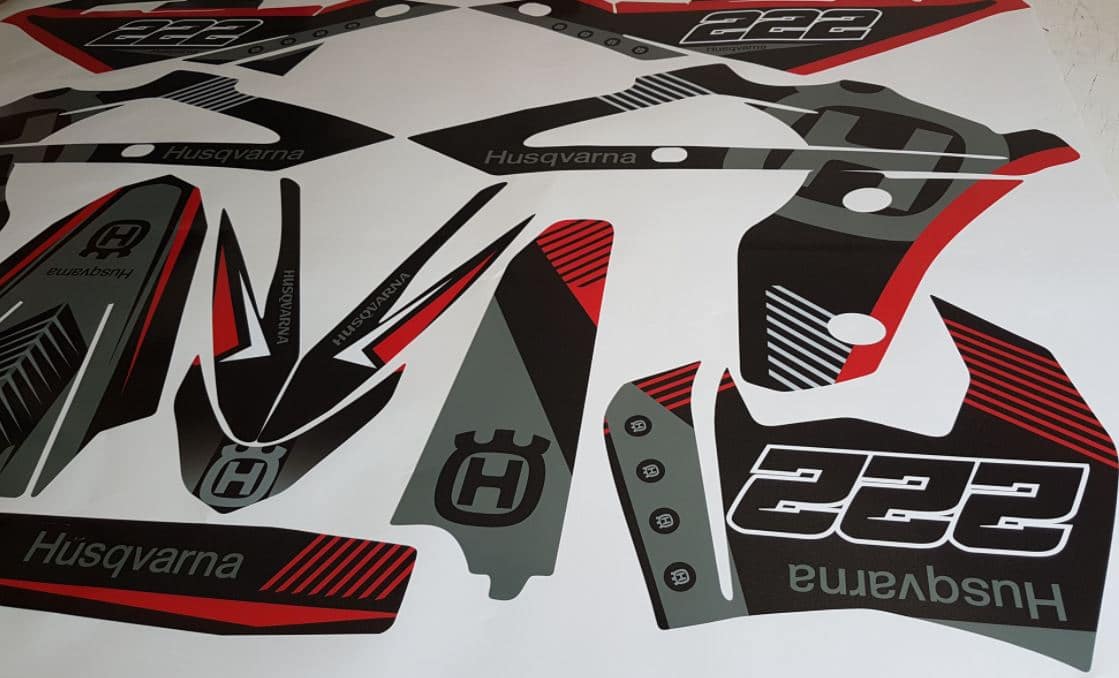 Kit Deco Husqvarna 125 Sms Wr Grey Red