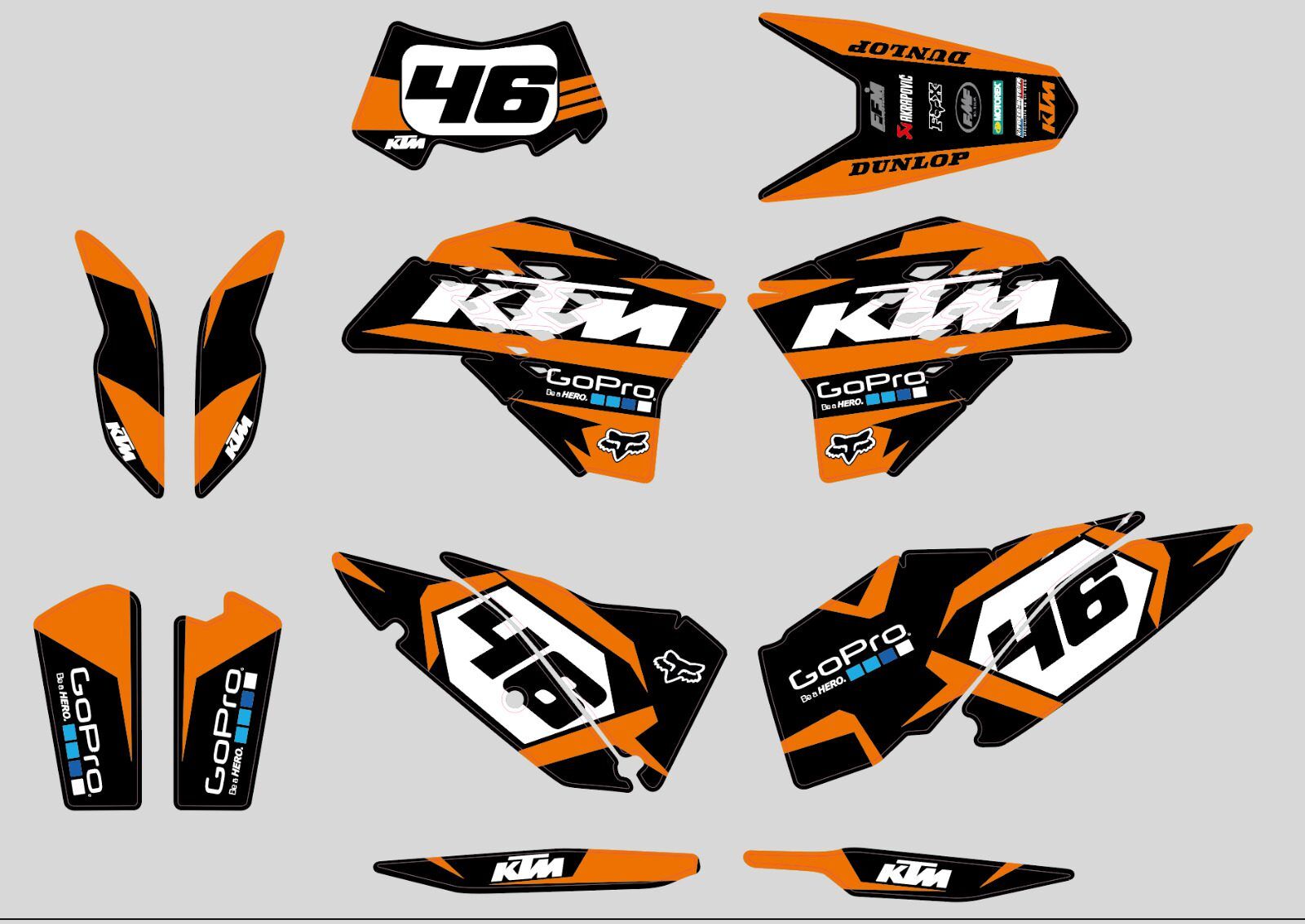 Kit Deco Ktm Exc Orange