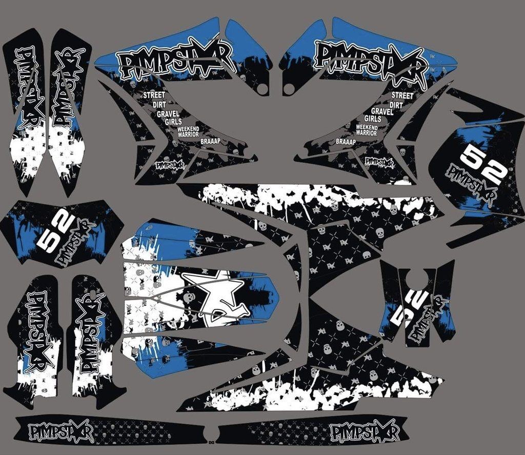 Kit Deco Derbi Carenage Tnt Pimpstar Bleu