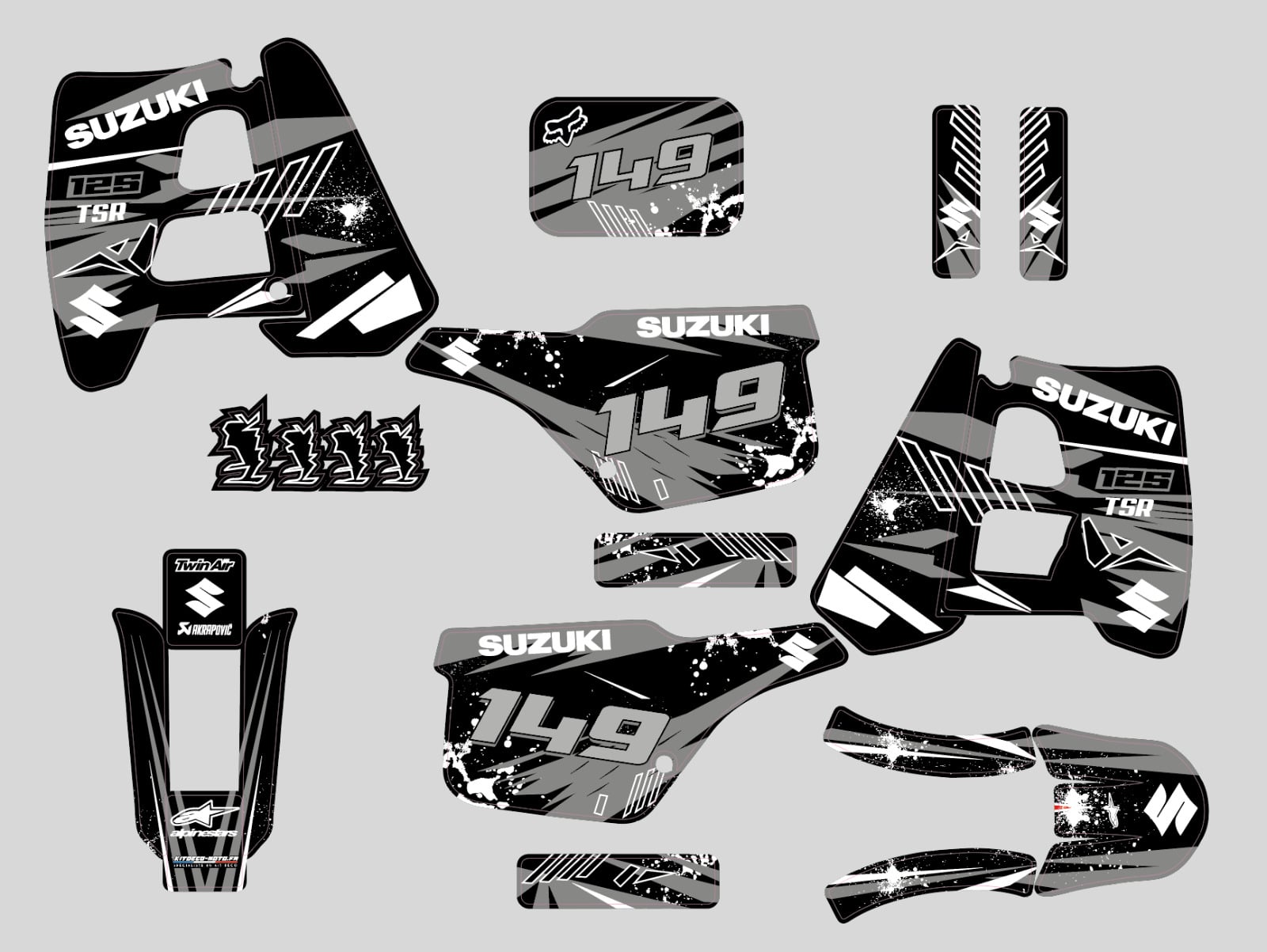 kit deco suzuki 125 tsr grey line