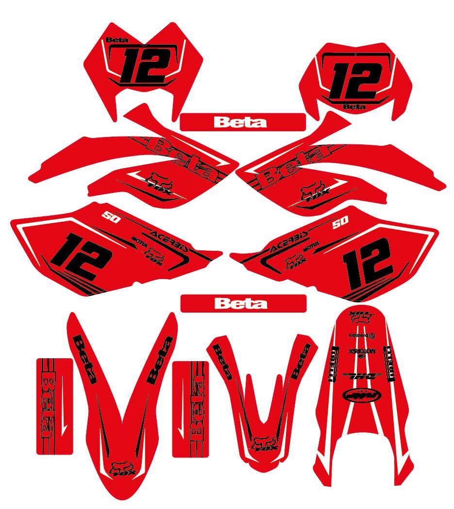 kit deco beta 50cc 2006 2010 red white