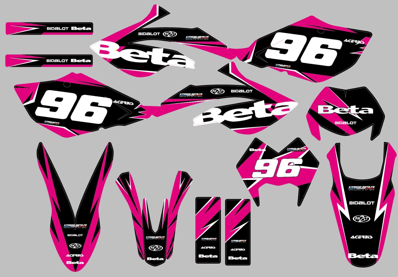 kit deco beta 50cc 2006 2010 rose racing