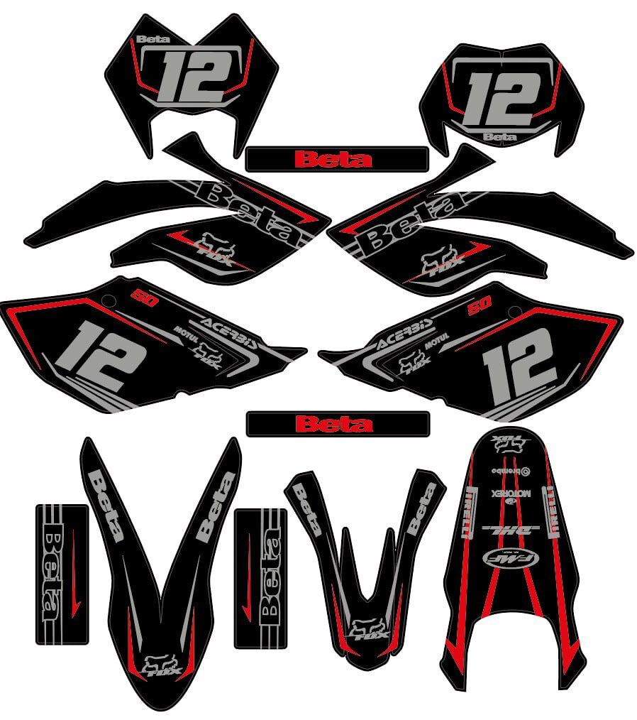 kit deco beta 50cc 2006 2010 rouge