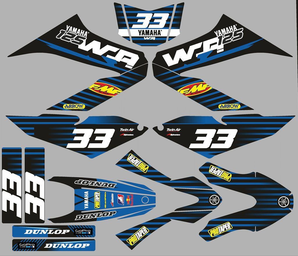 kit deco yamaha 125 wrx blue racing