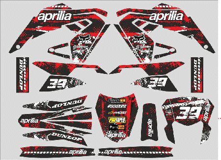 kit déco aprilia 50 rx / sx (2018 2022) racing rouge