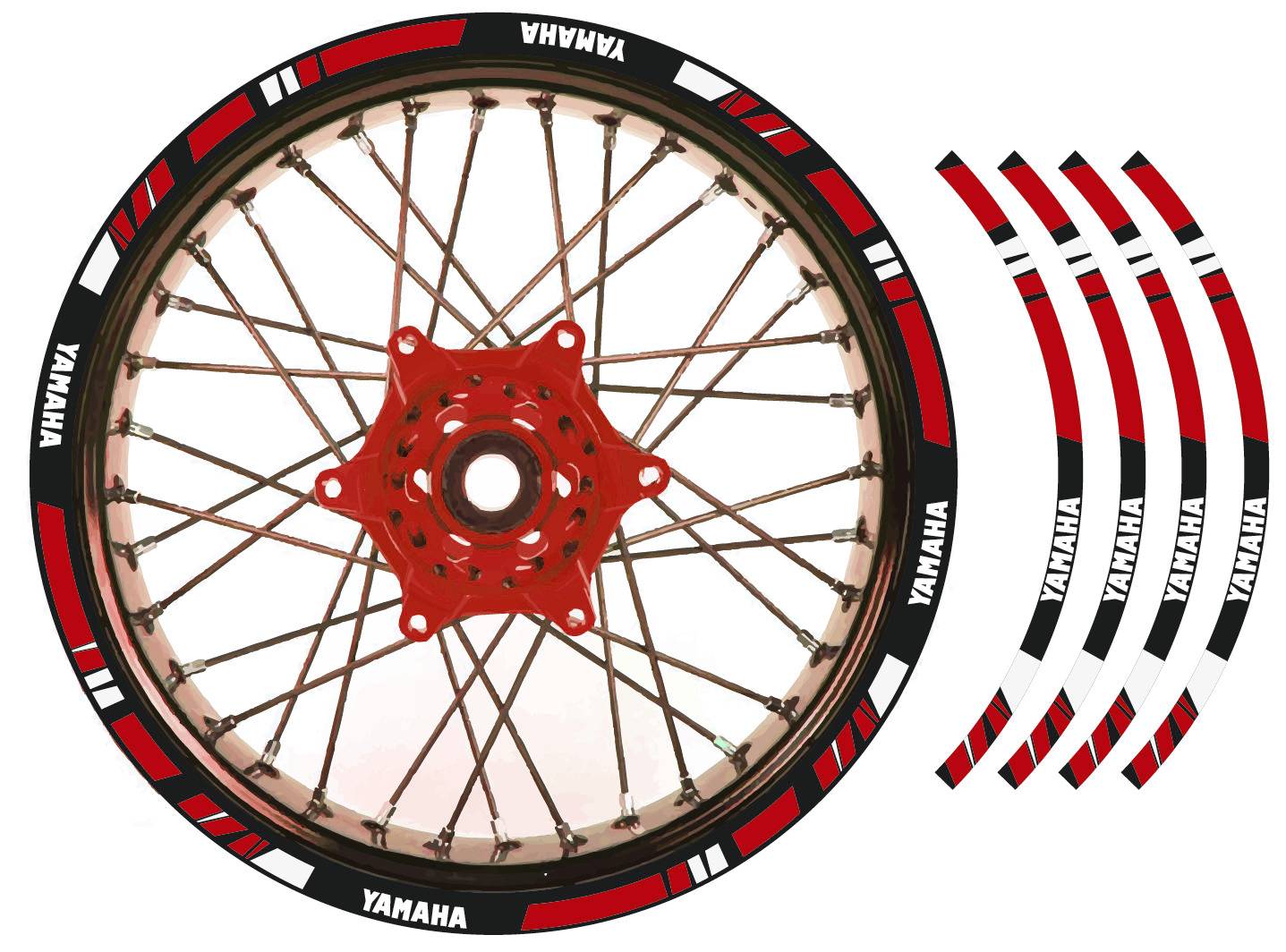 liseret de jante yamaha moto rouge