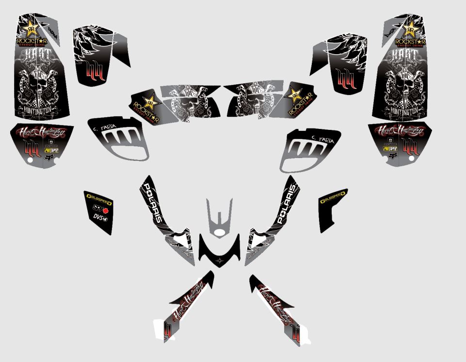 kit deco polaris predator 500 tribal gris