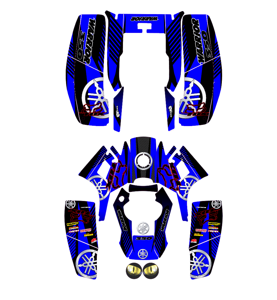 kit déco yamaha 350 warrior fox bleu