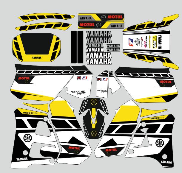 kit deco yamaha 125 dtr anniversaire jaune
