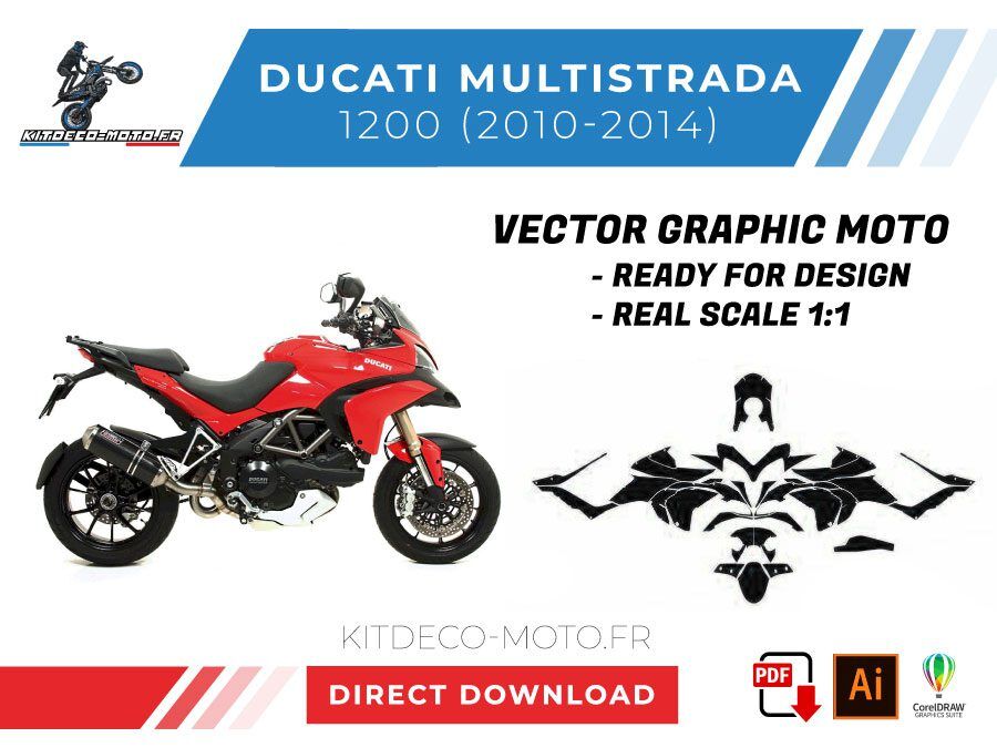 template vector ducati multistrada 1200 2010 2014