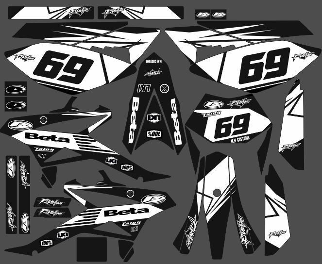 kit deco beta 50 factory noir blanc