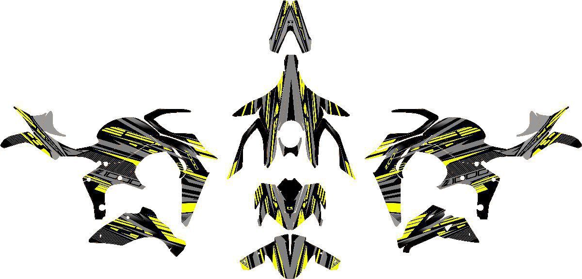 kit deco kawasaki z1000 dark jaune maquette