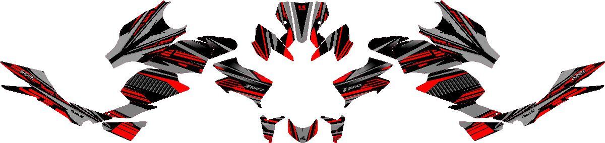 kit deco kawasaki z650 dark rouge maquette