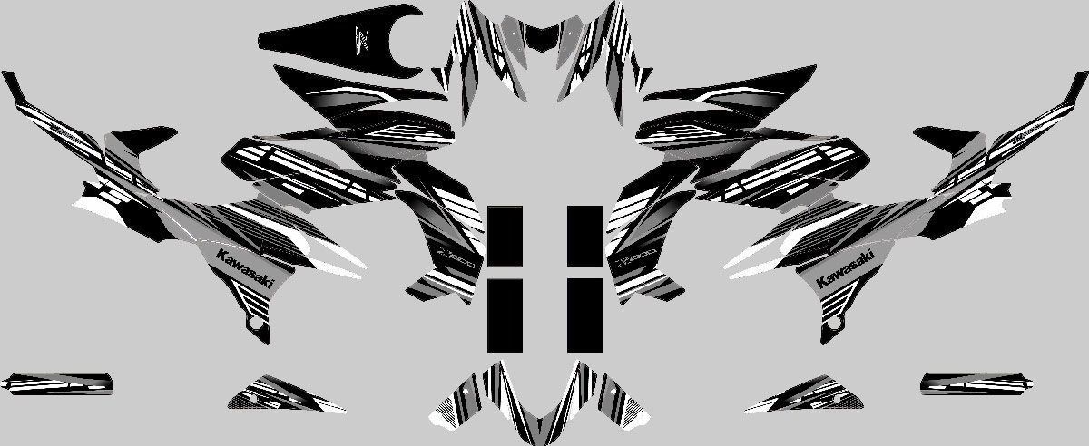 kit deco kawasaki z800 dark blanc maquette