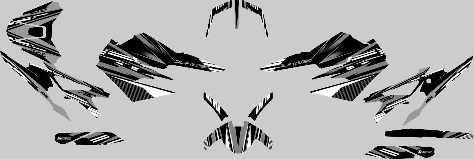 kit deco ktm 790 890 duke dark blanc
