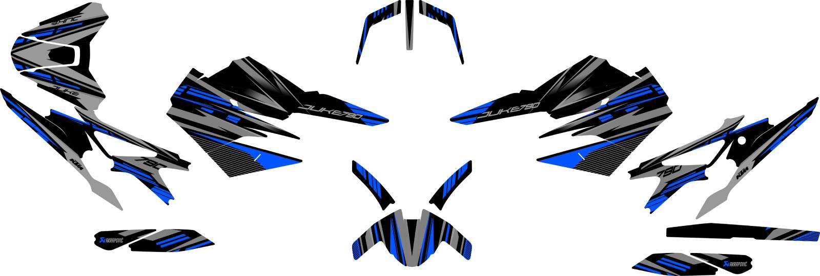 kit deco ktm 790 890 duke dark bleu