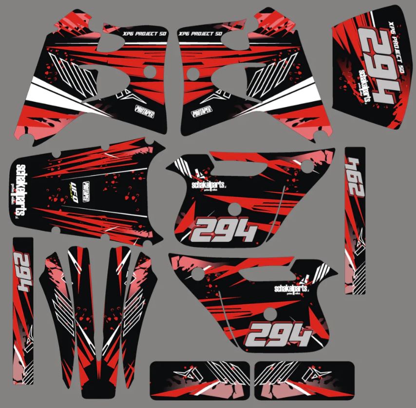 kit deco peugeot 50 xp6 line rouge