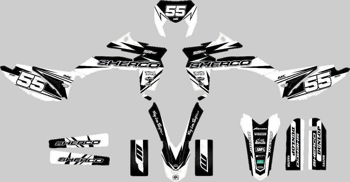 kit deco sherco 50 craft blanc maquette