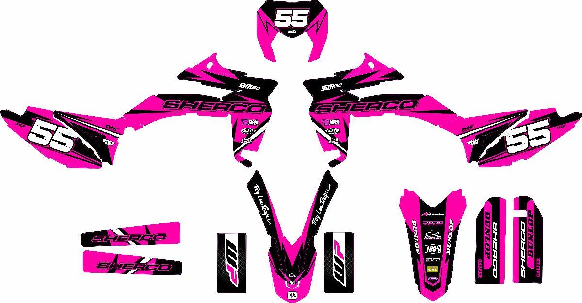 kit deco sherco 50 craft rose maquette