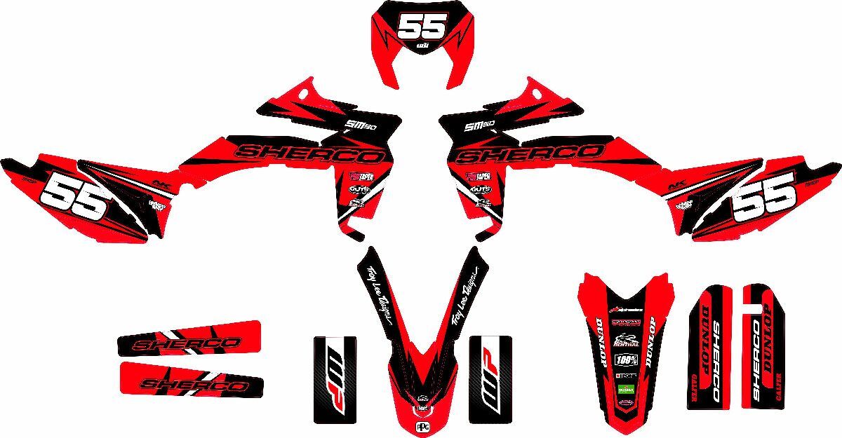 kit deco sherco 50 craft rouge maquette