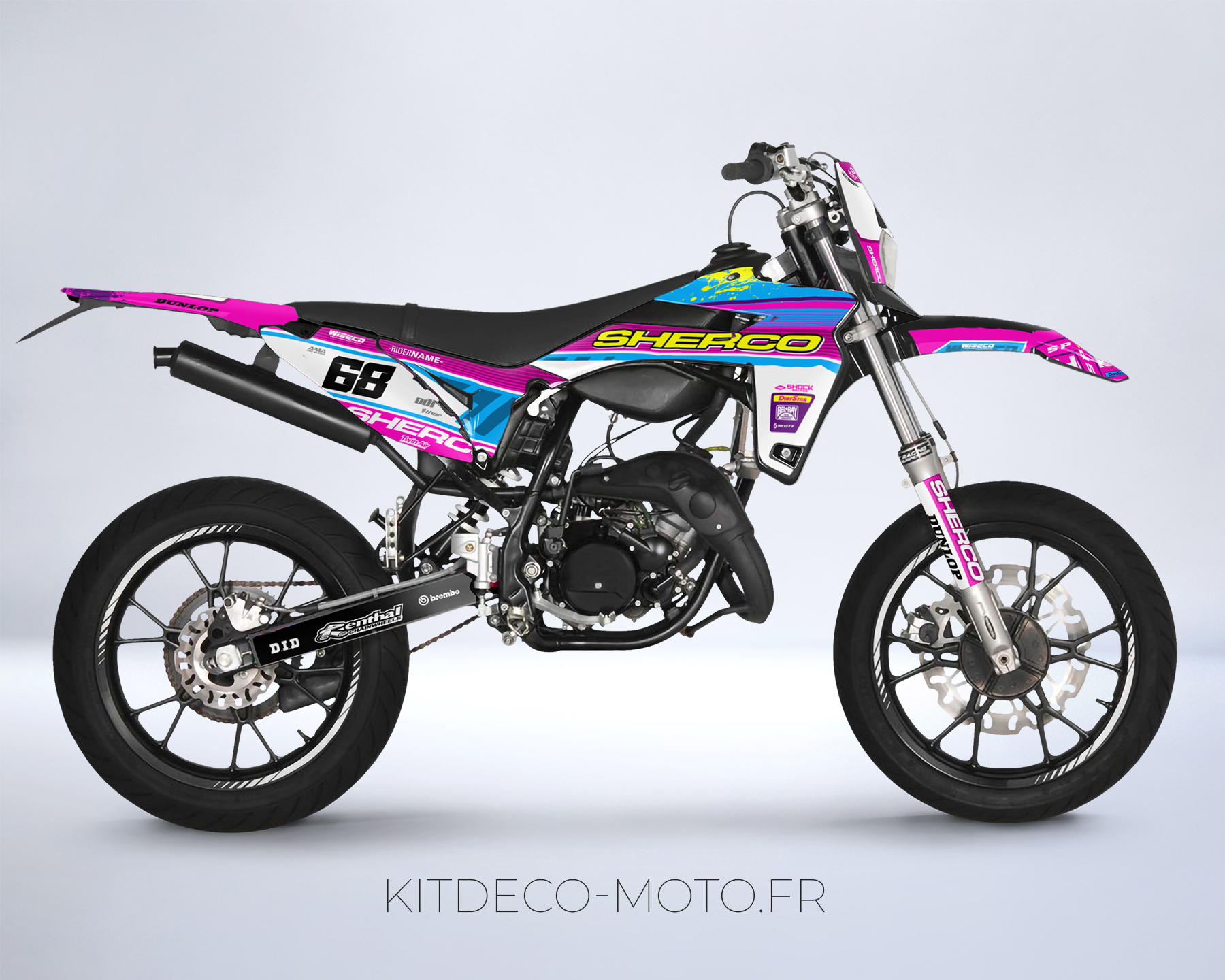 kit déco sherco 50 sm – splash rose