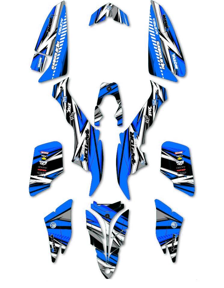 kit deco yamaha 350 raptor color bleu