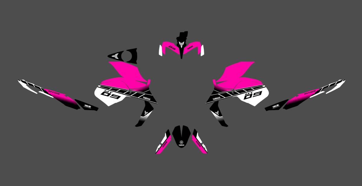 kit deco yamaha mt 09 anniversaire rose