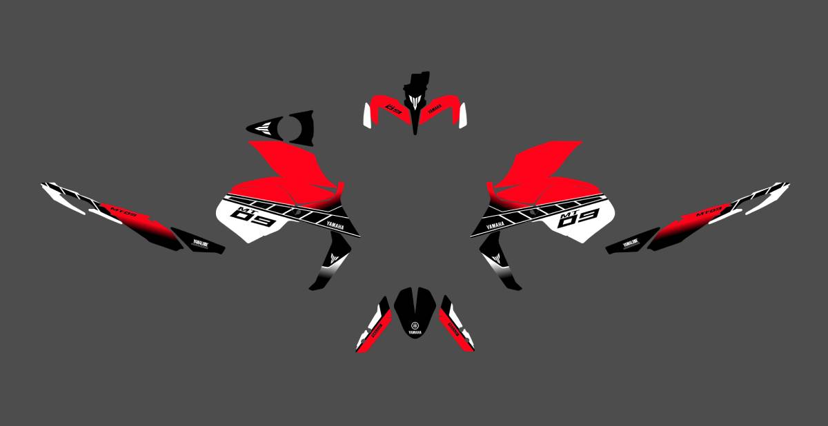 kit deco yamaha mt 09 anniversaire rouge