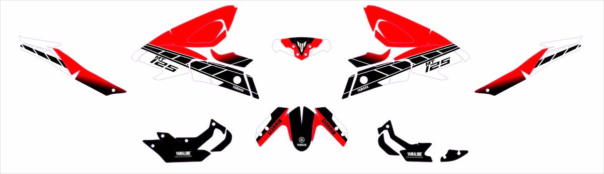 kit deco yamaha mt 125 anniversaire rouge