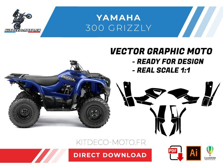 template vector yamaha 300 grizzly