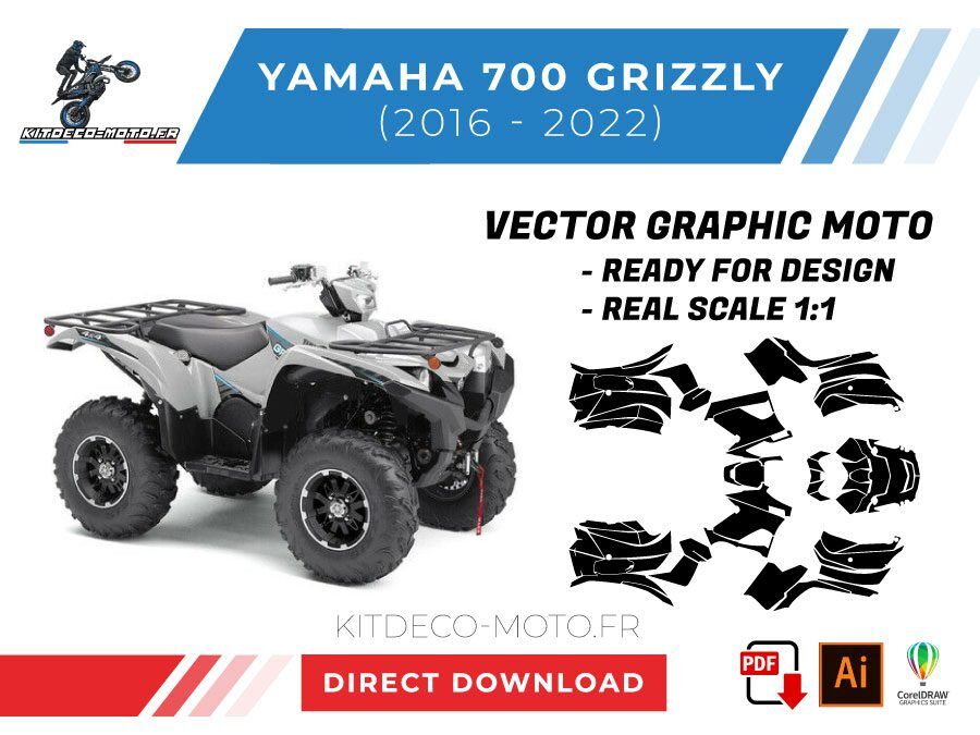 template vector yamaha 700 grizzly 2016 2022