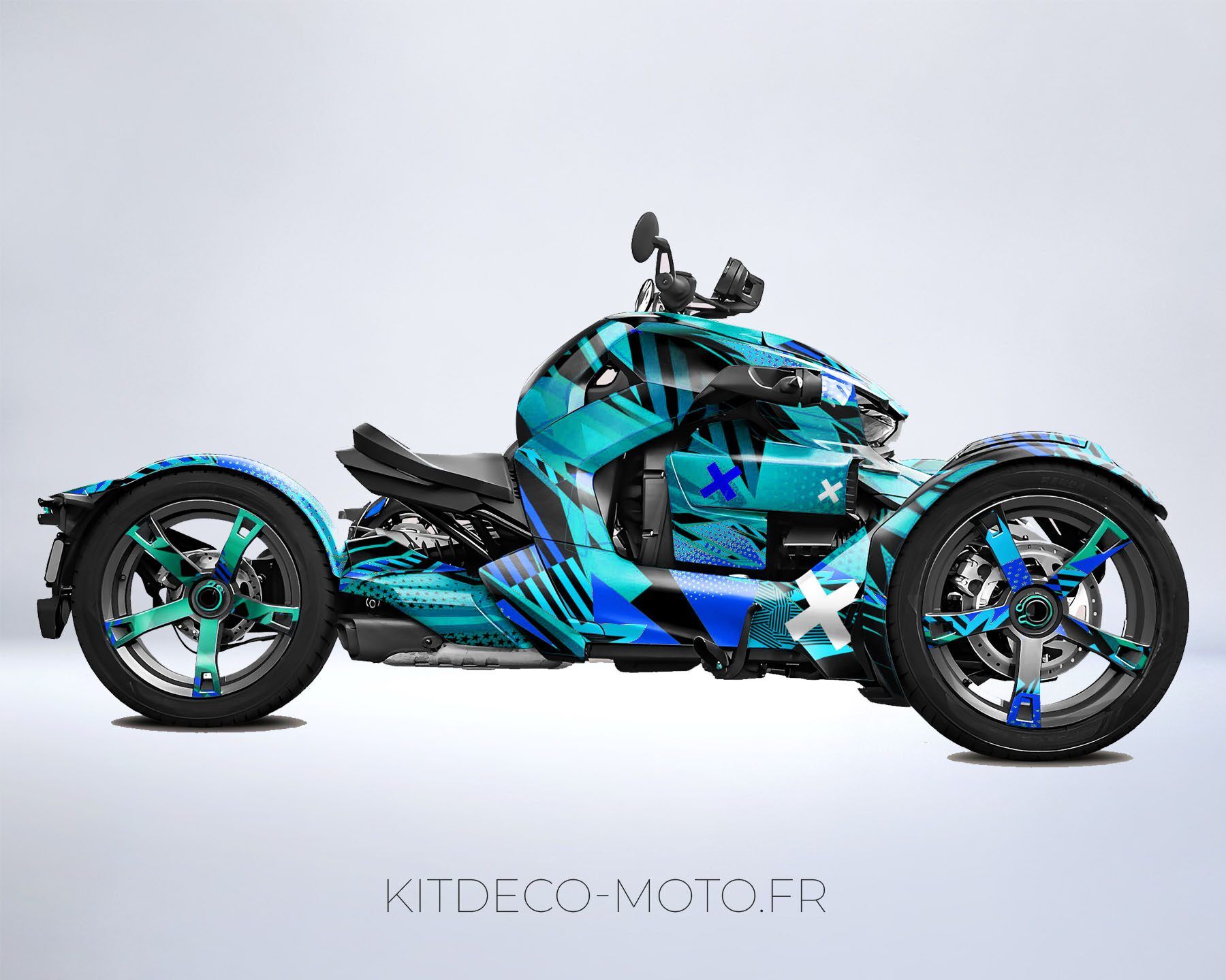 kit déco can am ryker color cyan