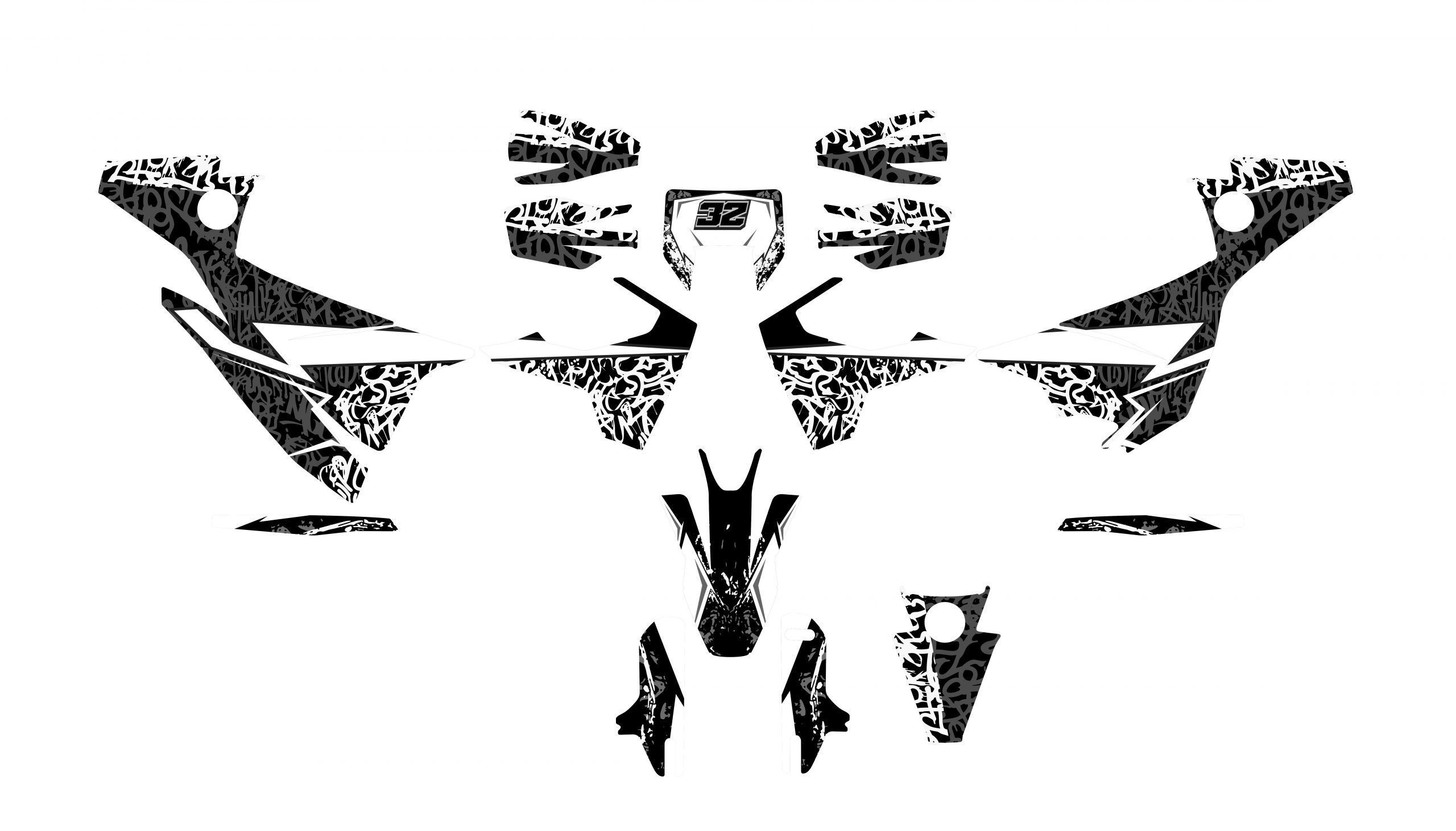 kit déco husqvarna 701 sm grafiti blanc