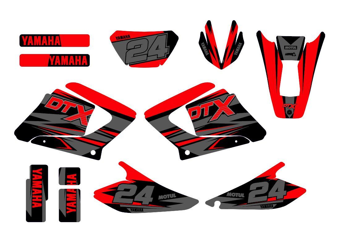 kit déco yamaha dt 125 – airline rouge