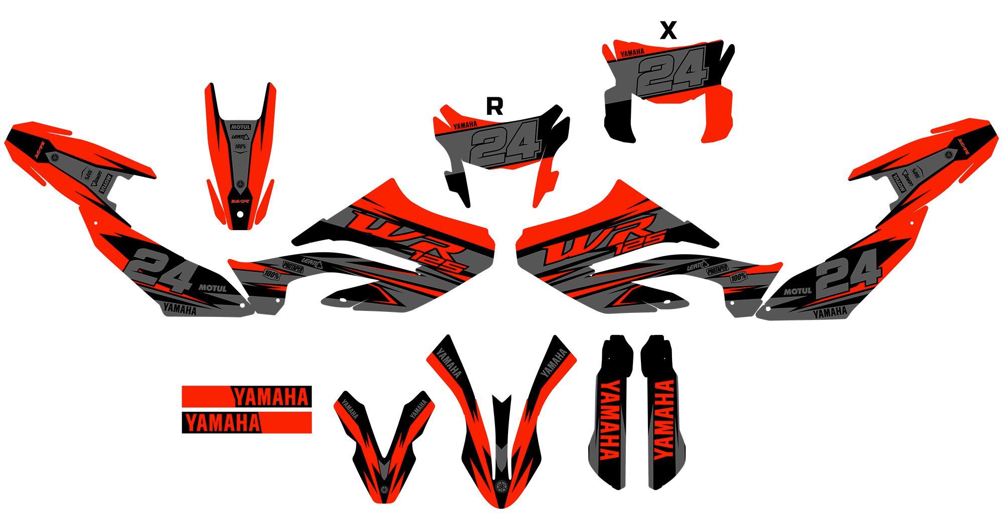 kit déco yamaha wr 125 gotam rouge