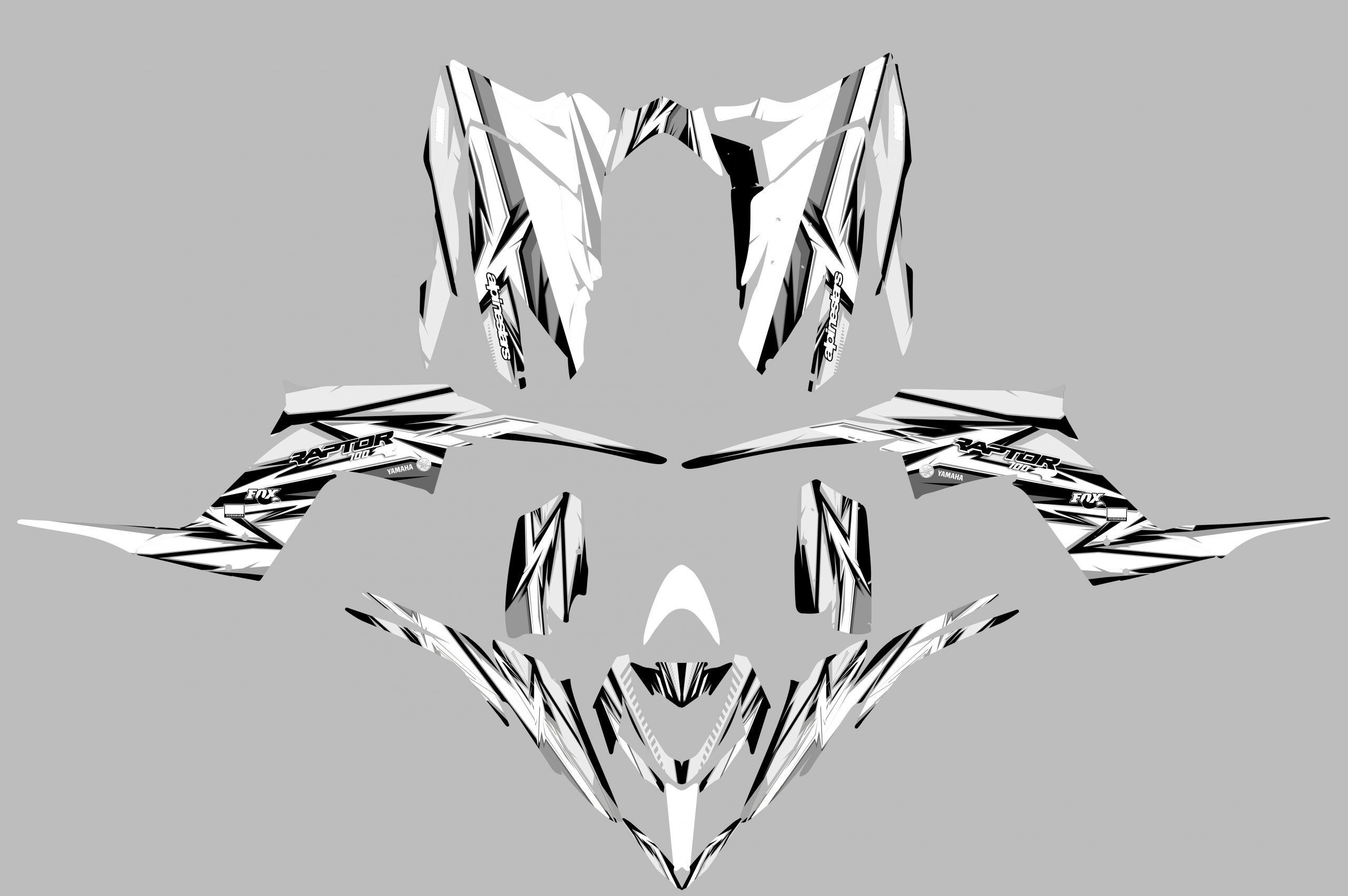 kit déco yamaha yfm 700 raptor color blanc