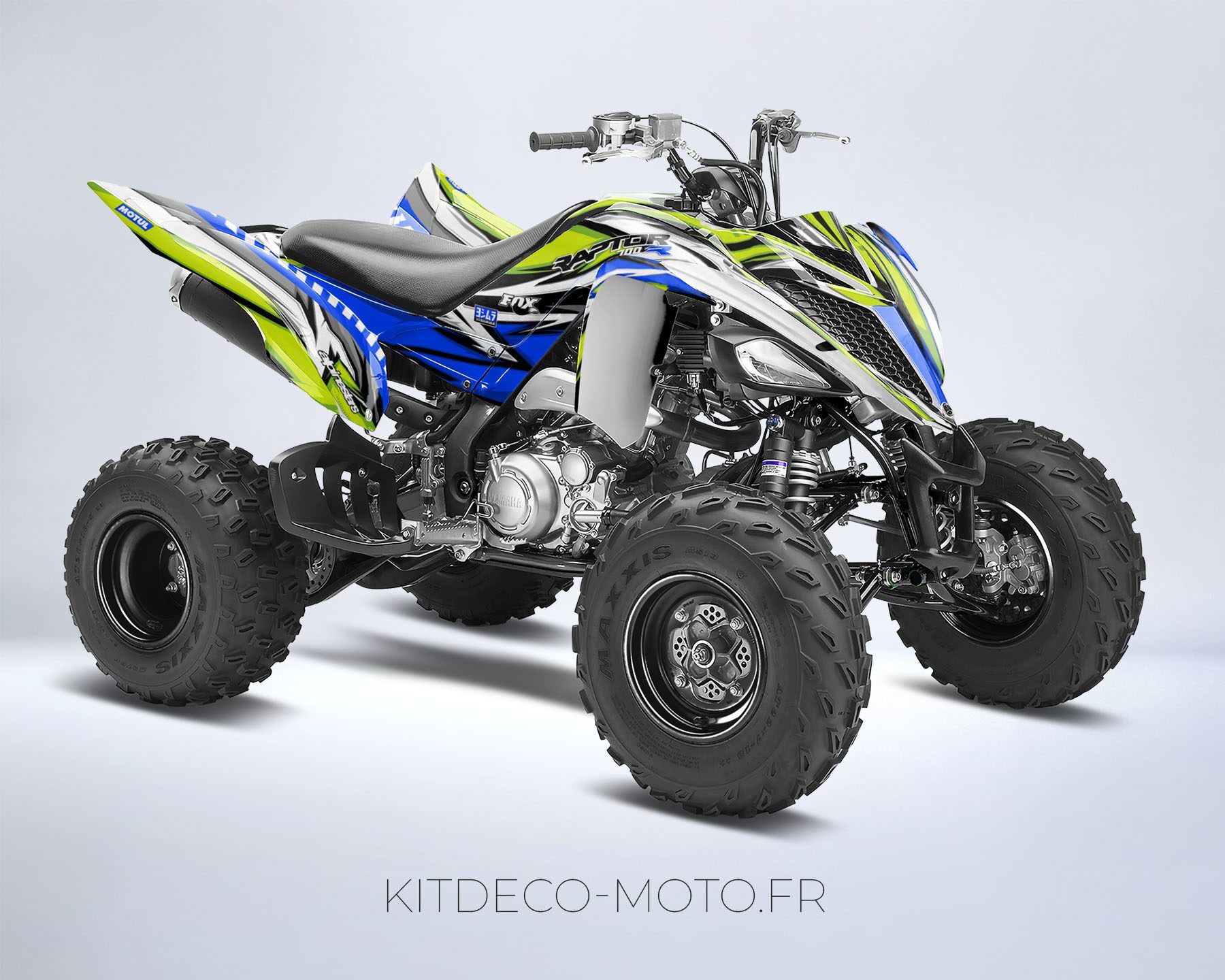 kit déco yamaha yfm 700 raptor color bleu / jaune
